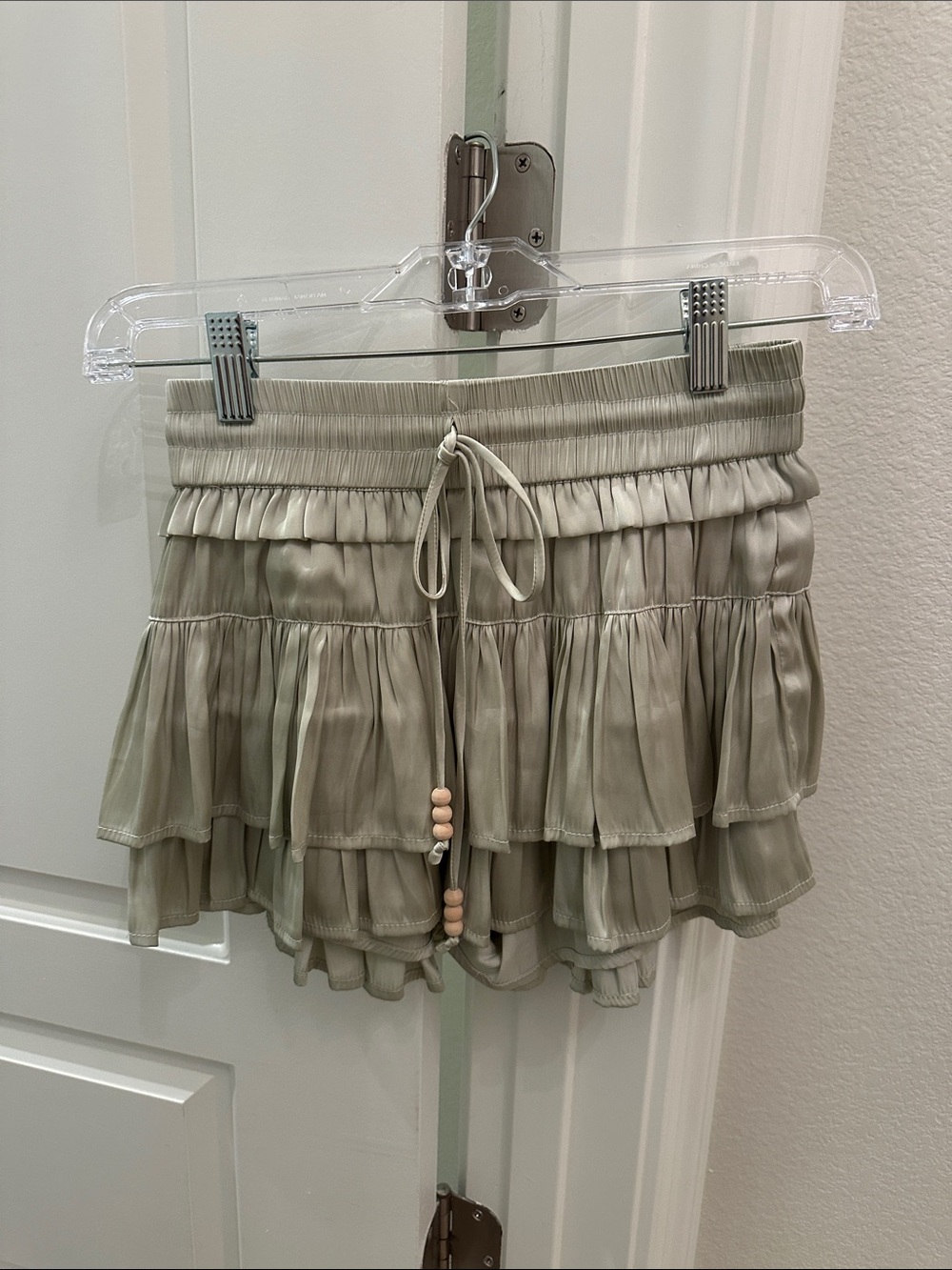 Tiered Ruffle Mini Skort — Light Sage